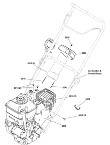 Engine Group Diagram and Parts List for 1696507-00-1222EED 2015 Briggs and Stratton Snow Blower
